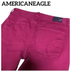 【希少カラー】アメリカンイーグル　サイズ4 赤紫ストレッチスキニー　ユニセックスのサムネイル