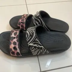 crocs ヒョウ柄 ゼブラ柄 サンダル 5/6