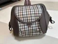 JAKUETS 中型バッグ ブラウン チェック柄