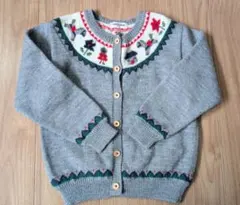 美品【FAMILIAR】 グレー カーディガン 130cm