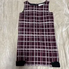 赤いツイードのワンピースM