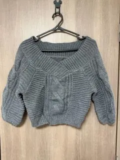 グレー ケーブル編み 長袖ニットセーター　M サイズ　2点1600円