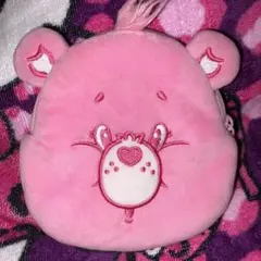 ケアベア ぬいぐるみポーチ 小銭入れ ピンク