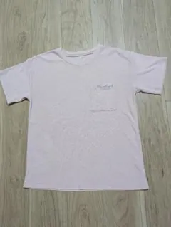 パイル地 ポケット付き 半袖Tシャツ ピンクのサムネイル
