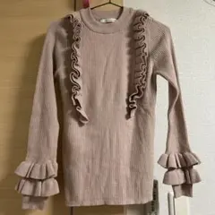 E hyphen world gallery PEACE トップス　フリルニット