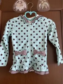 水玉模様 フード付きパーカー 120cm