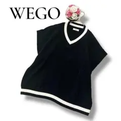 WEGO ウィゴー　メンズ　長袖ニットベスト　セーター　ブラック　黒　Lサイズ
