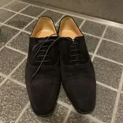 黒 スエード レースアップ ドレスシューズ
