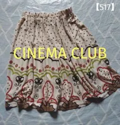 【CINEMA CLUB】フレアスカート ひざ丈 ドット 花柄 Mのサムネイル