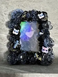 硬質ケース ホイップデコ トレカケース ハンドメイド 黒 青