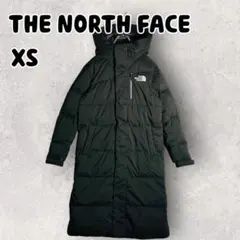 ノースフェイス ロングダウンジャケット コート 刺繍ロゴ ブラック XS128