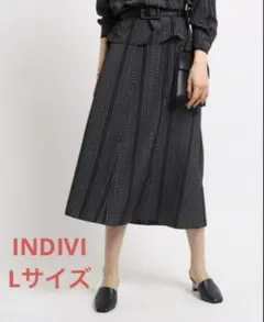 美品★INDIVI Aラインスカート Lサイズ ★インディヴィ