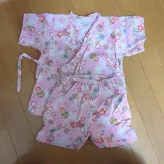 ピンク 花柄 甚平 90 女の子