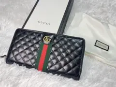 【未使用品】 超美品 グッチ GUCCI オフィディア GG長財布 レザー 黒