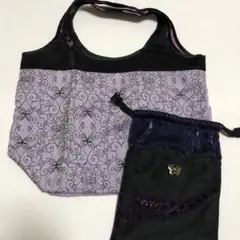 ANNA SUI アナスイ エコバッグ 巾着付き 薄紫