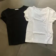 ZARA ザラ　針抜きカットソー　Tシャツ　2枚セット　白　黒のサムネイル