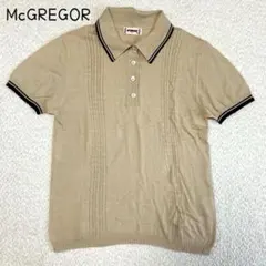 マックレガー　ポロシャツ(L)半袖　レトロ　縦ラインケーブル編み　ストレッチのサムネイル