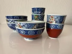 飯碗　湯呑茶碗　同柄５客セット