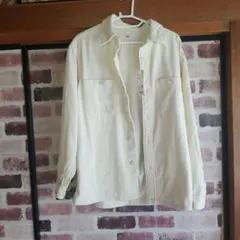 アイボリー コーデュロイ ワークシャツ