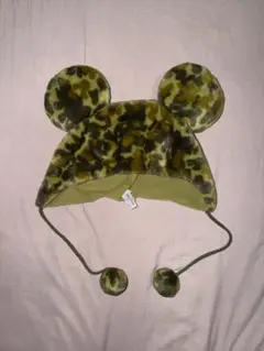 迷彩柄 ミッキーハット 耳付き