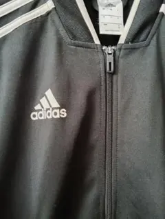 美品「adidas ジャージ トラックジャケット」 ブラック スリーライン