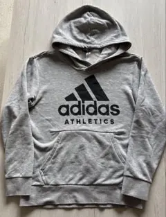 adidas グレーパーカー　Lサイズ