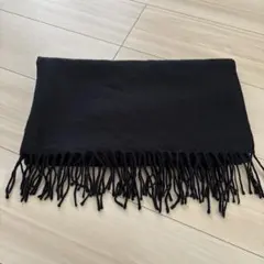 大特価‼️黒いフリンジ付きストール　ブラック