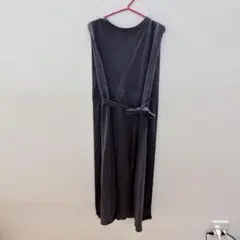 グレー ノースリーブ ロングワンピース　スタイルアップ