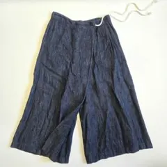 Y's yohjiyamamoto リネン ワイドパンツ ネイビー - メルカリ