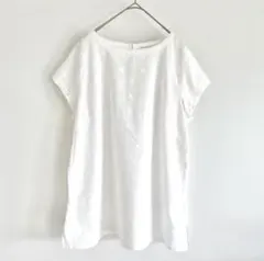 sunny clouds フレンチスリーブカットソー 綿 ドット刺繍 大きめのサムネイル