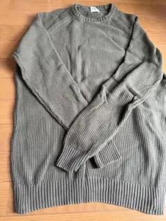ZARA オリーブグリーン L クルーネックセーター