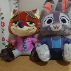 ズートピア2 スーパーラージぬいぐるみニック・ワイルドとジュディ・ホップスセット