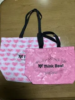 Think Bee! エコバッグ 2点セット ハート 花柄のサムネイル