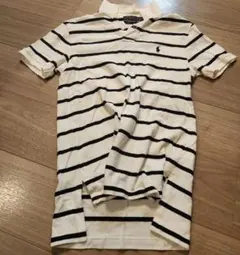 POLO RALPH LAUREN ポロシャツ S ホワイト/ブラックストライプ