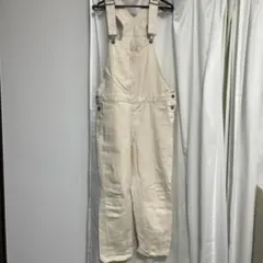 白色の オーバーオール レディース