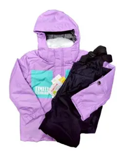 子ども用スキーウェア パープル サイズ調整機能付き　150 キッズ　上下セット