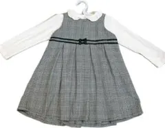 女の子 95 入園式 長袖 ワンピース フォーマル 結婚式　セットアップ