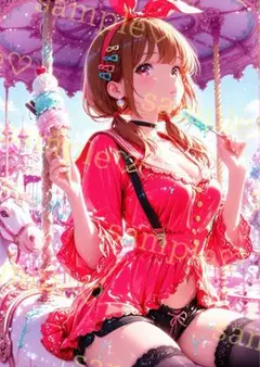 キラキラ　かわいい　AIイラスト　ポスター　A4サイズ　a693