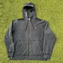 00s NIKE ジップパーカー フェード ブラック XL 襤褸 archive