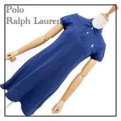 【Polo Ralph Lauren】 ネイビー ワンピース ポロシャツ 刺繍