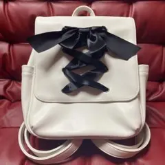 リボン ホワイト リュック