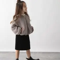 GLOBAL WORK KIDS 洗えるボアZIPブルゾン　120cm