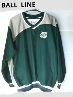 BALL LINE Vネック長袖ウォームアップウェア、リブ編み袖口