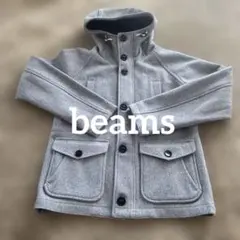 最終値下げ　beams フード付きグレーウールコート