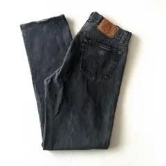 80s ビンテージ　リーバイス　501 先染め　ブラックハチマル　内股シングル