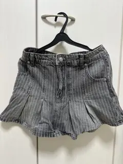 ZARA グレー ストライプ プリーツスカート