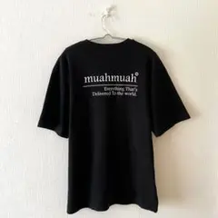 ☆【ムーアムーア】Tシャツ バックプリント ロゴ 綿混 クルーネック 半袖 F