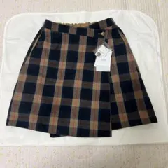 OLIVE des OLIVE プリーツスカート ネイビー ベージュチェック