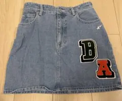 A BATHINGAPE ワッペン　デニムスカート　ミニスカート　ミニ丈　エイプ