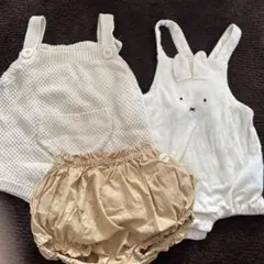 ウサギ耳ロンパースとショートパンツセット